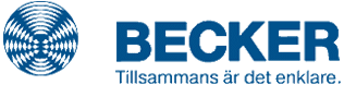 Becker logotyp blå med texten "Tillsammans är det enklare"