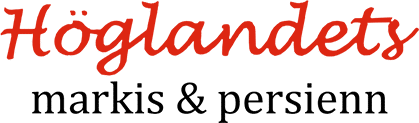 Höglandets markis & persienn logotyp röd & svart